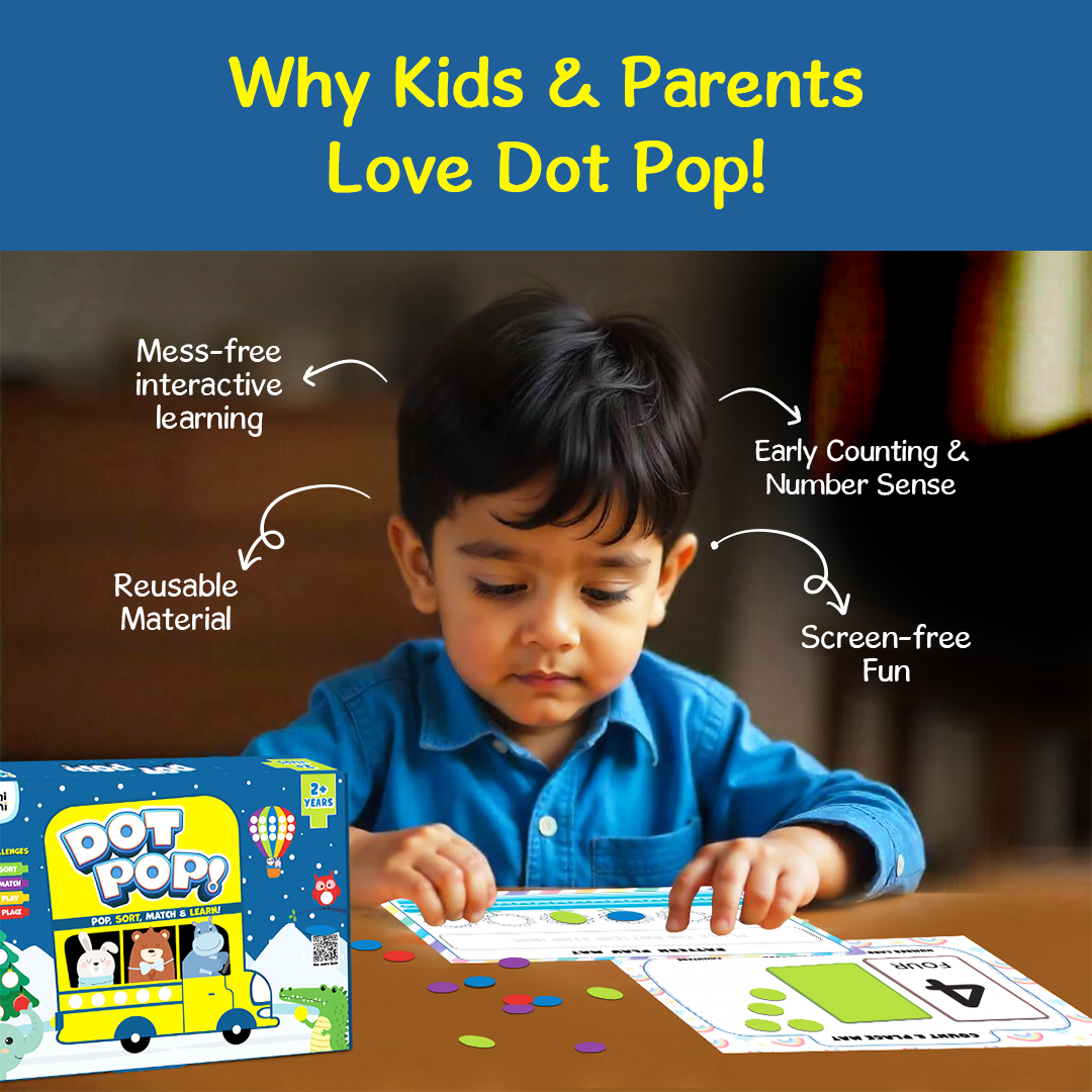 GiniMini DOT POP | Colour & Counting Activity Kit for Kids Aged 2–5 | Reusable & Screen-Free Play