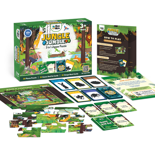 Jungle Jumble - 3 in 1 Jigsaw Puzzle