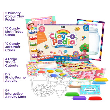 Clay-O-Pedia – 12-in-1 Clay Activity Kit for Kids | Sensory Learning, Early Math & Creative Play Set | Screen-Free Educational Activity Box | Age 3–6 Years