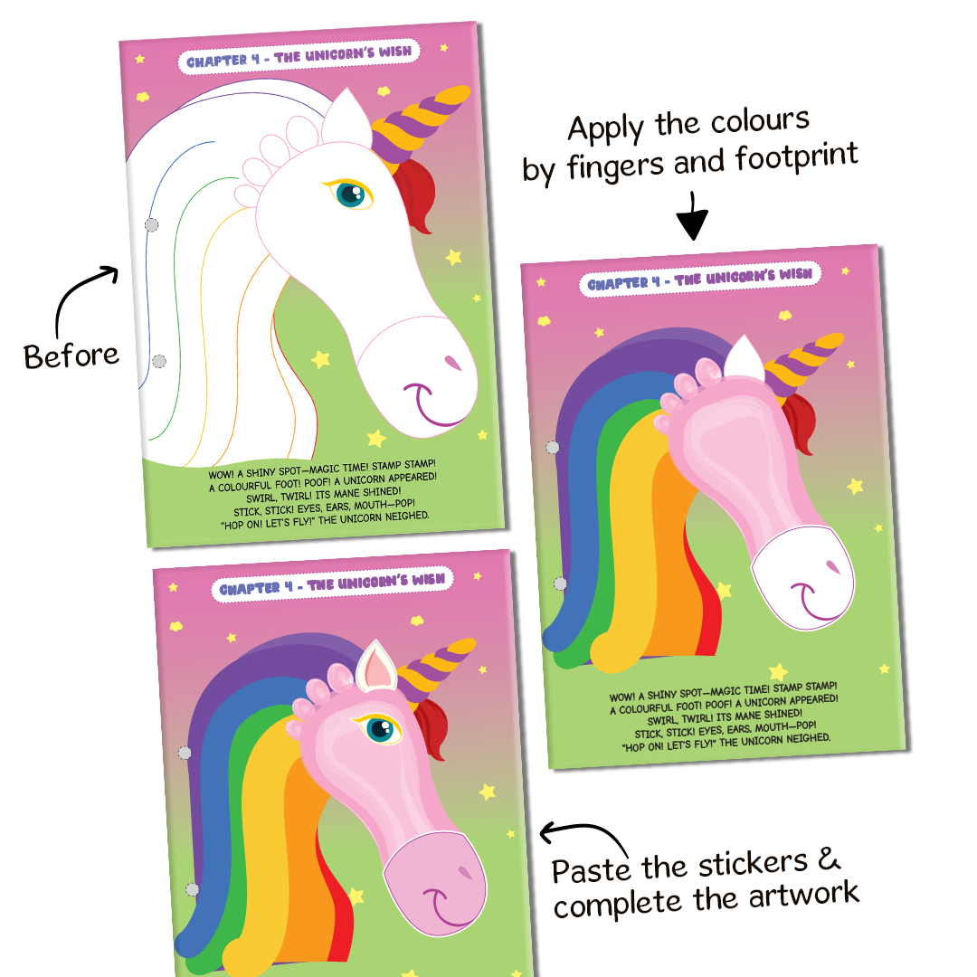 GiniMini Tiny Prints & The Magical Journey – DIY Art & Craft Kit for Kids | Sensory Painting + Story Adventure for Ages 3, 4, 5,