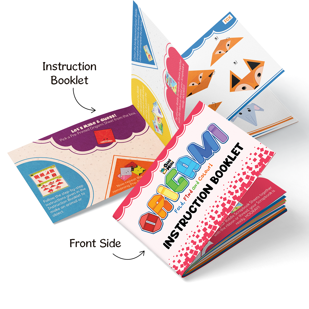 GiniMini Origami Craft Kit for Kids – DIY Paper Folding & Coloring Fun (Ages 4+)