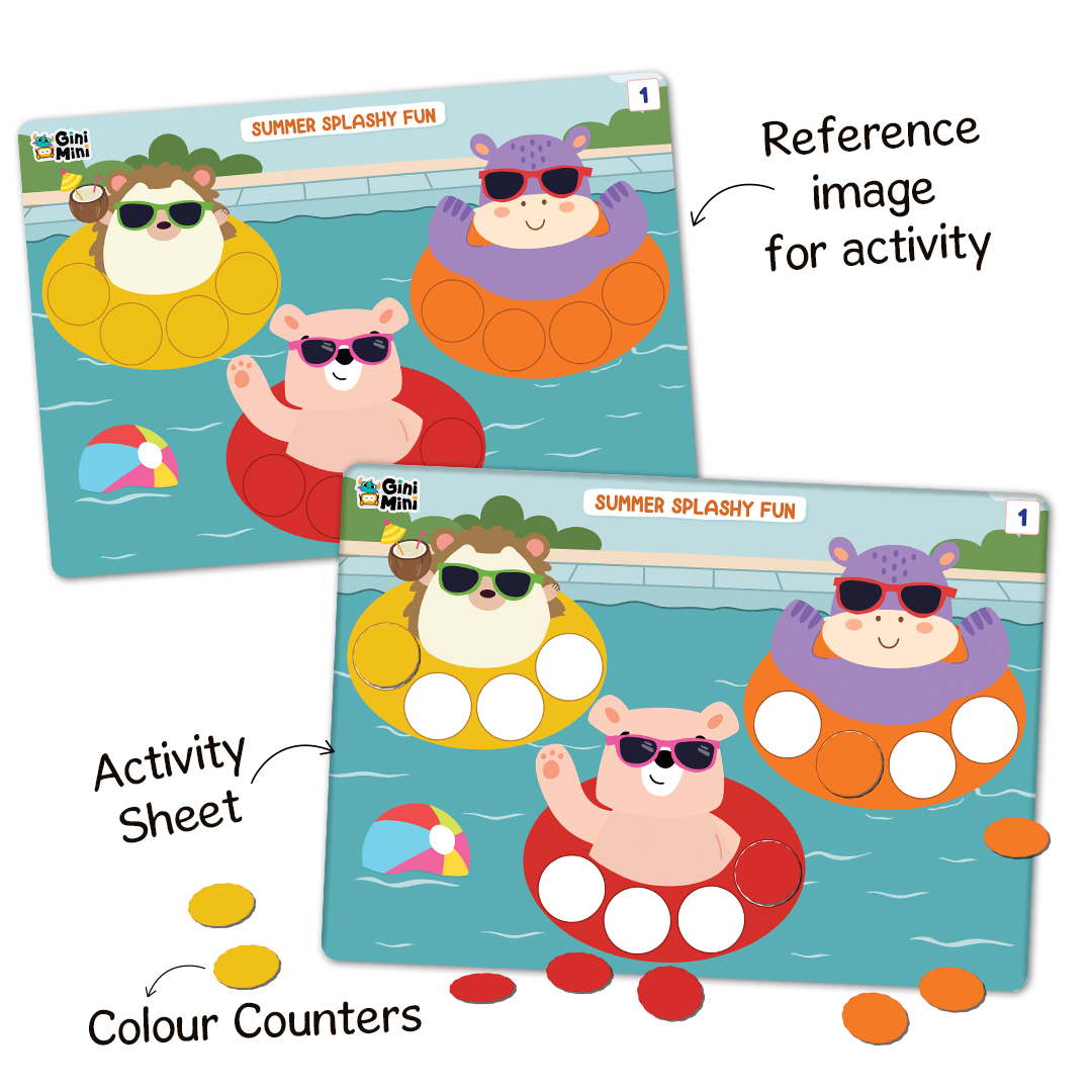 GiniMini DOT POP | Colour & Counting Activity Kit for Kids Aged 2–5 | Reusable & Screen-Free Play