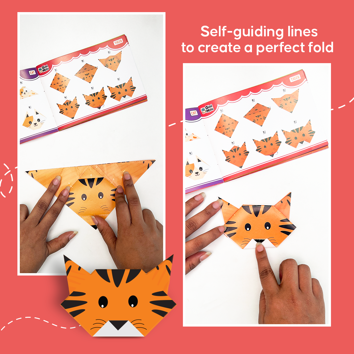 GiniMini Origami Craft Kit for Kids – DIY Paper Folding & Coloring Fun (Ages 4+)