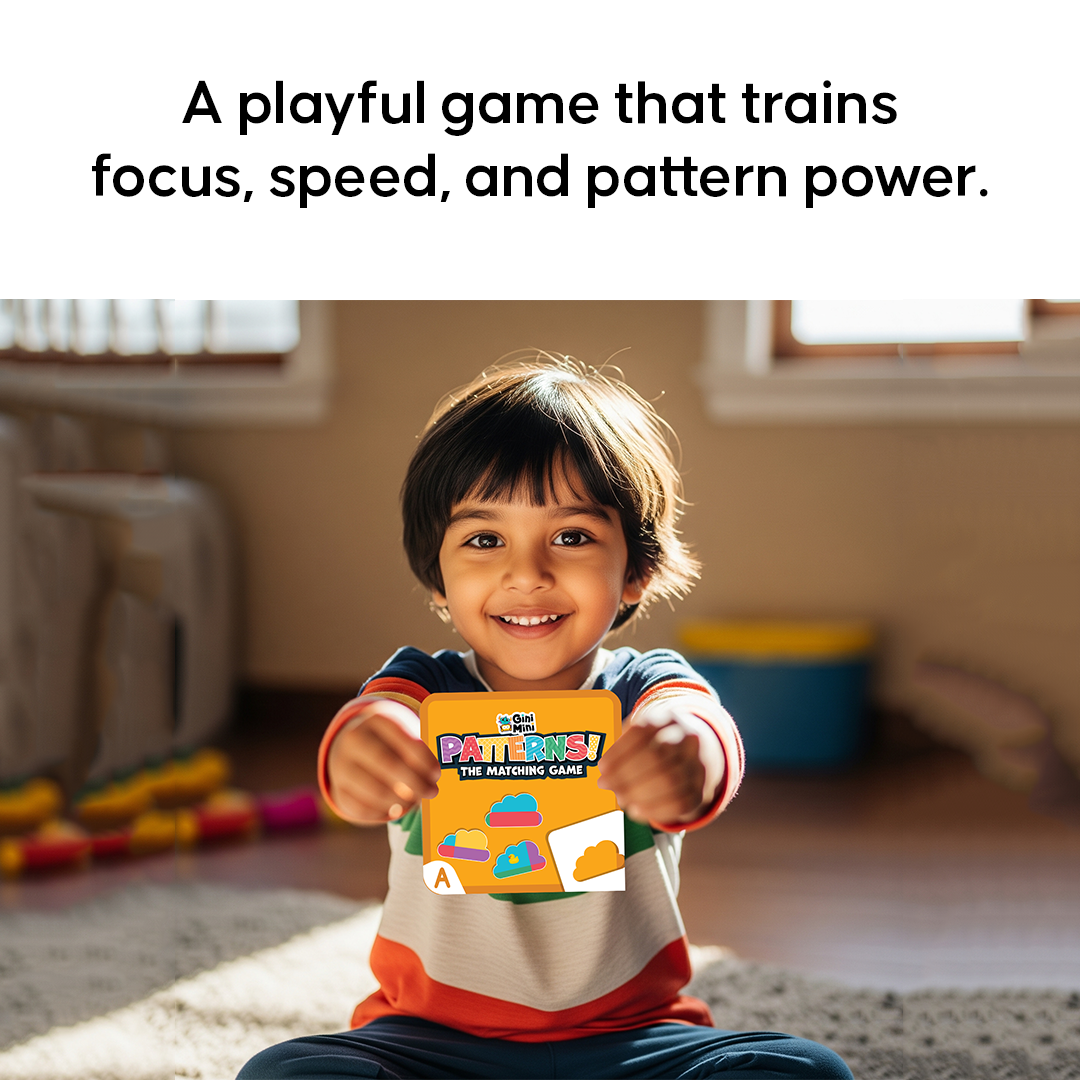 GiniMini Pattern! The Matching Activity Set for Kids 3 4 5 | Fast-Paced Shape Spotting Game with Buzzer | Fun Preschool Educational Toy for Focus, Attention & Visual Recognition