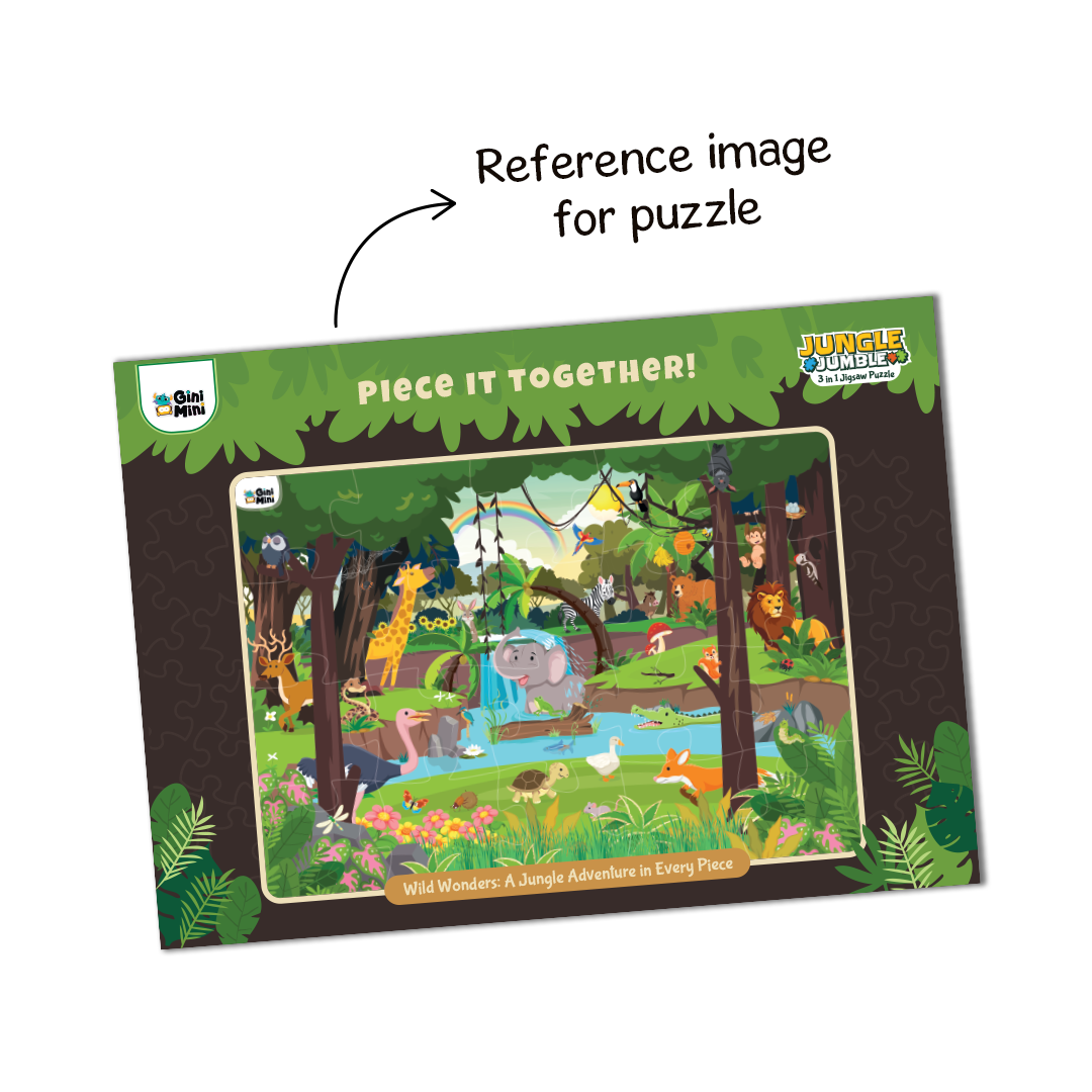 Jungle Jumble - 3 in 1 Jigsaw Puzzle