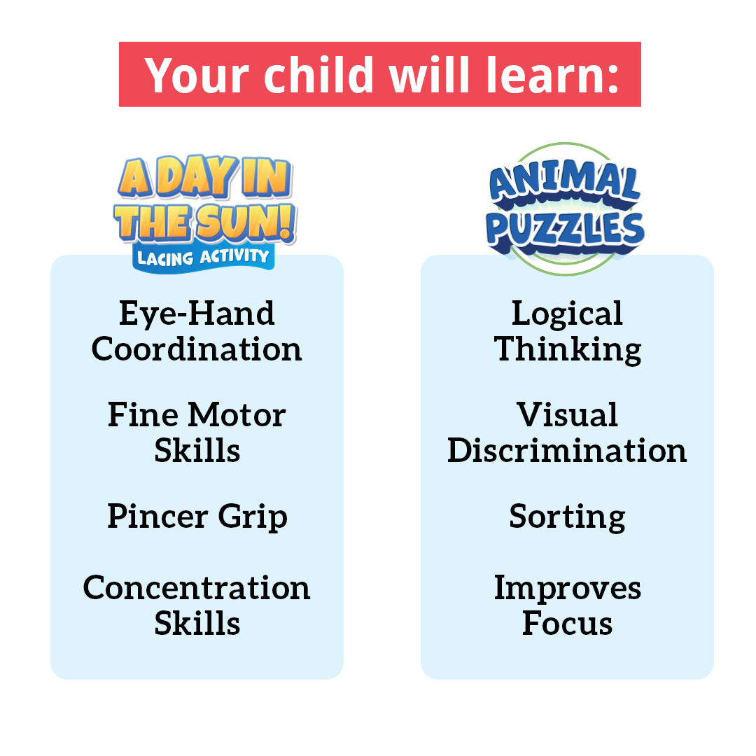 Curios toddler set - Lacing and Puzzle Activity