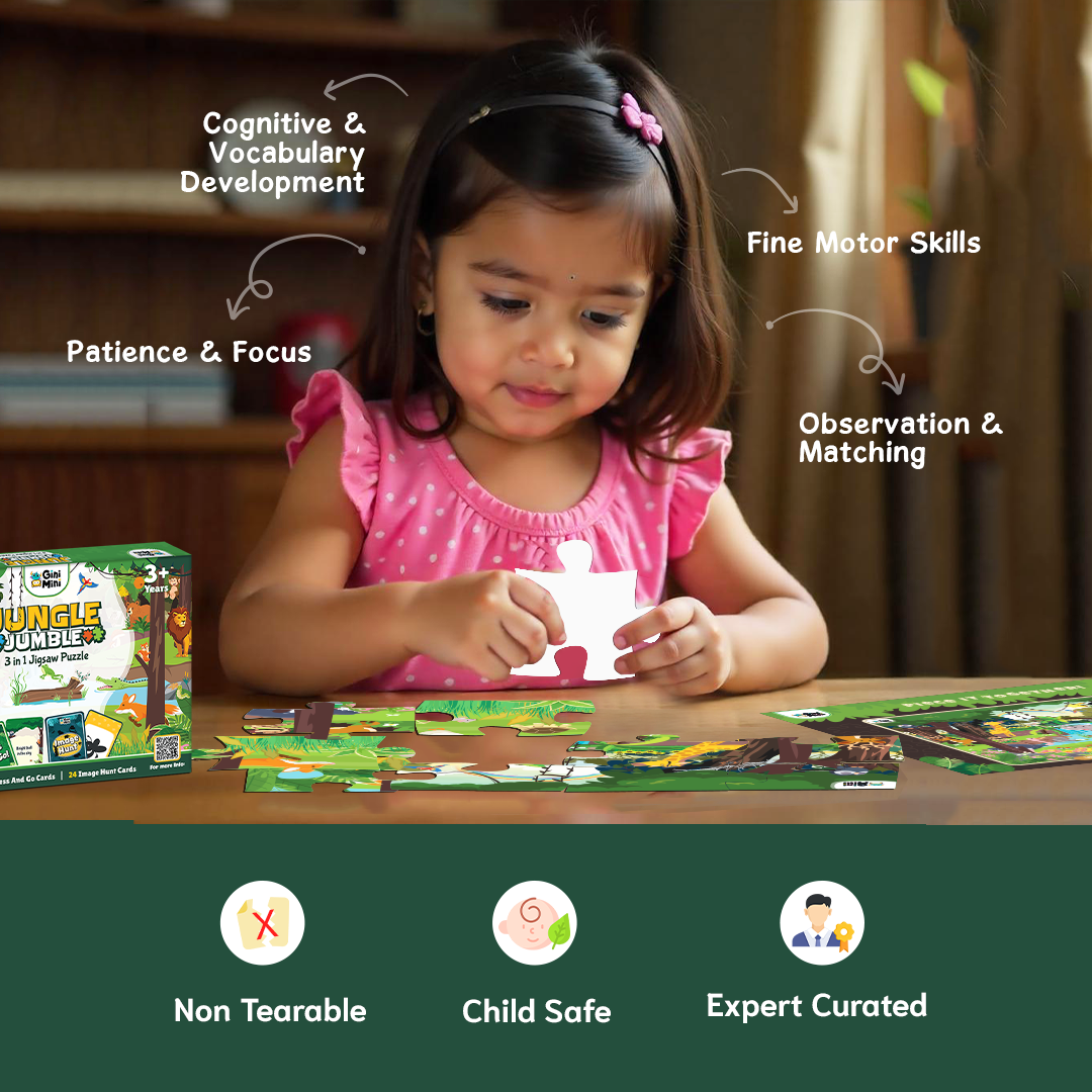 Jungle Jumble - 3 in 1 Jigsaw Puzzle