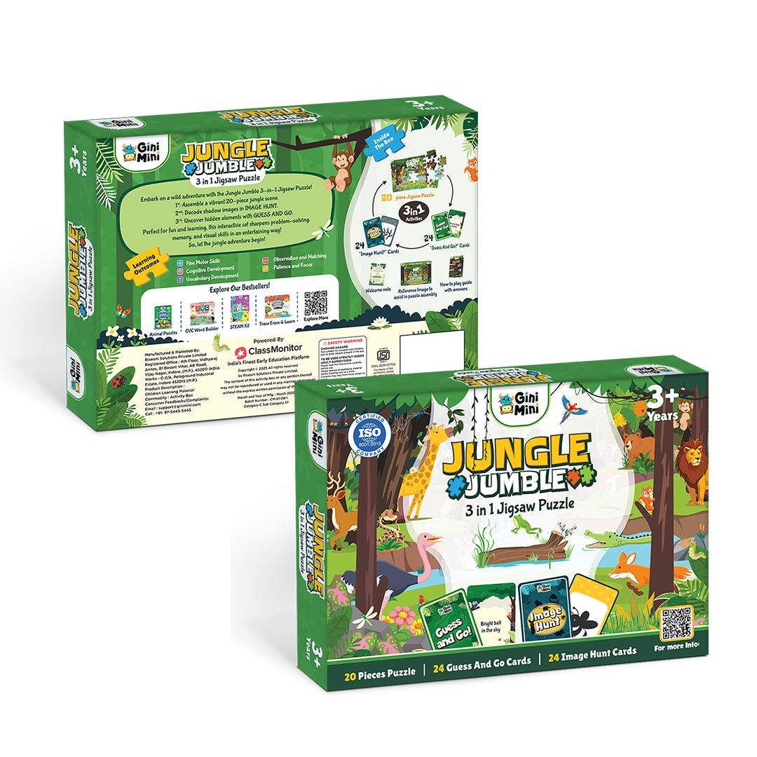 Jungle Jumble - 3 in 1 Jigsaw Puzzle