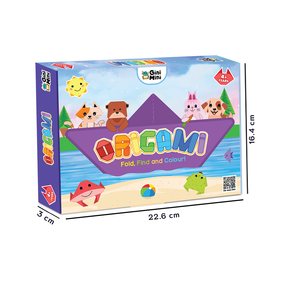 GiniMini Origami Craft Kit for Kids – DIY Paper Folding & Coloring Fun (Ages 4+)