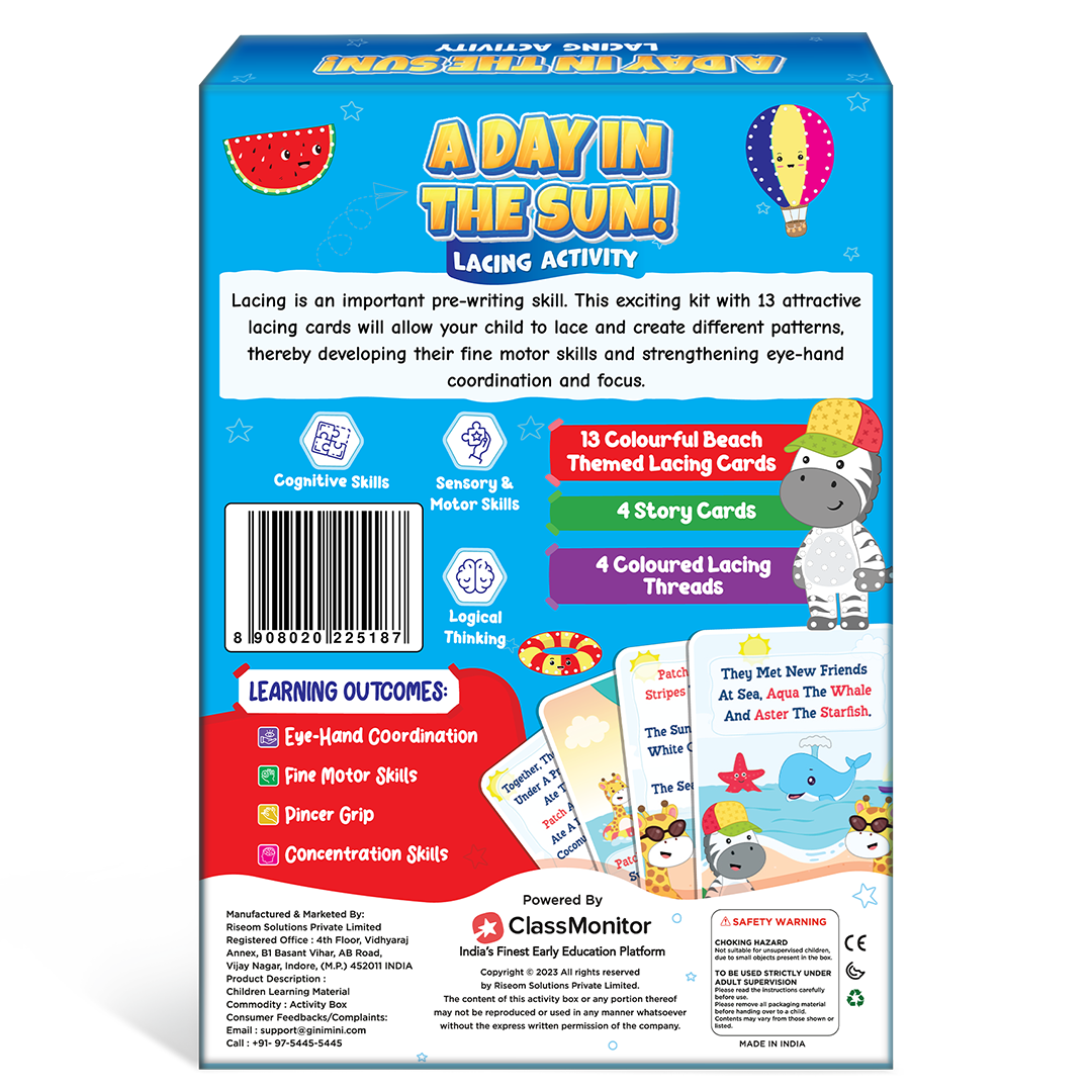 A Day in the Sun Lacing Activity