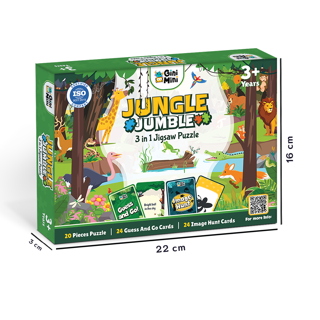 Jungle Jumble - 3 in 1 Jigsaw Puzzle