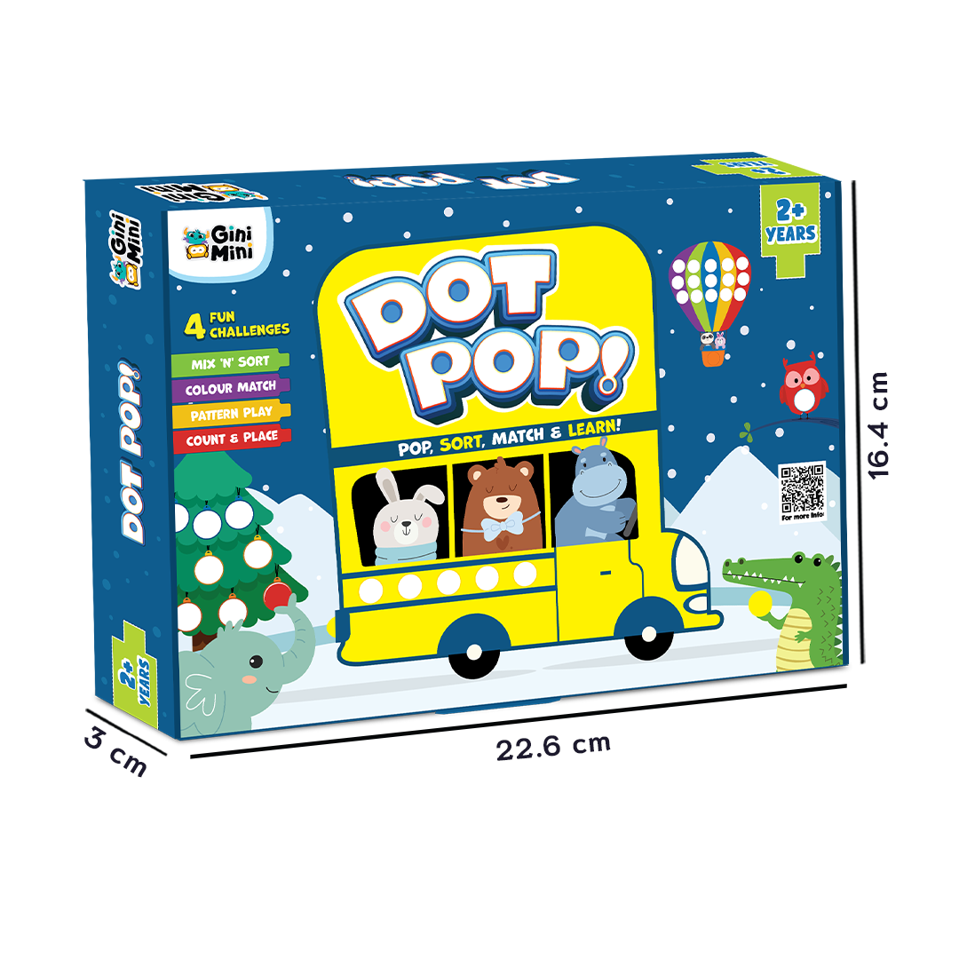 GiniMini DOT POP | Colour & Counting Activity Kit for Kids Aged 2–5 | Reusable & Screen-Free Play