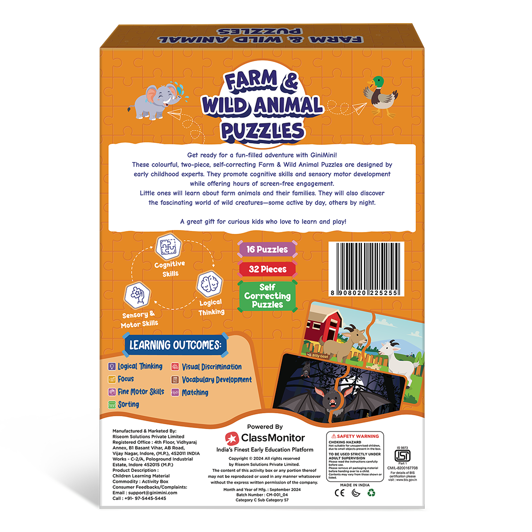Farm & Wild Animal Puzzles