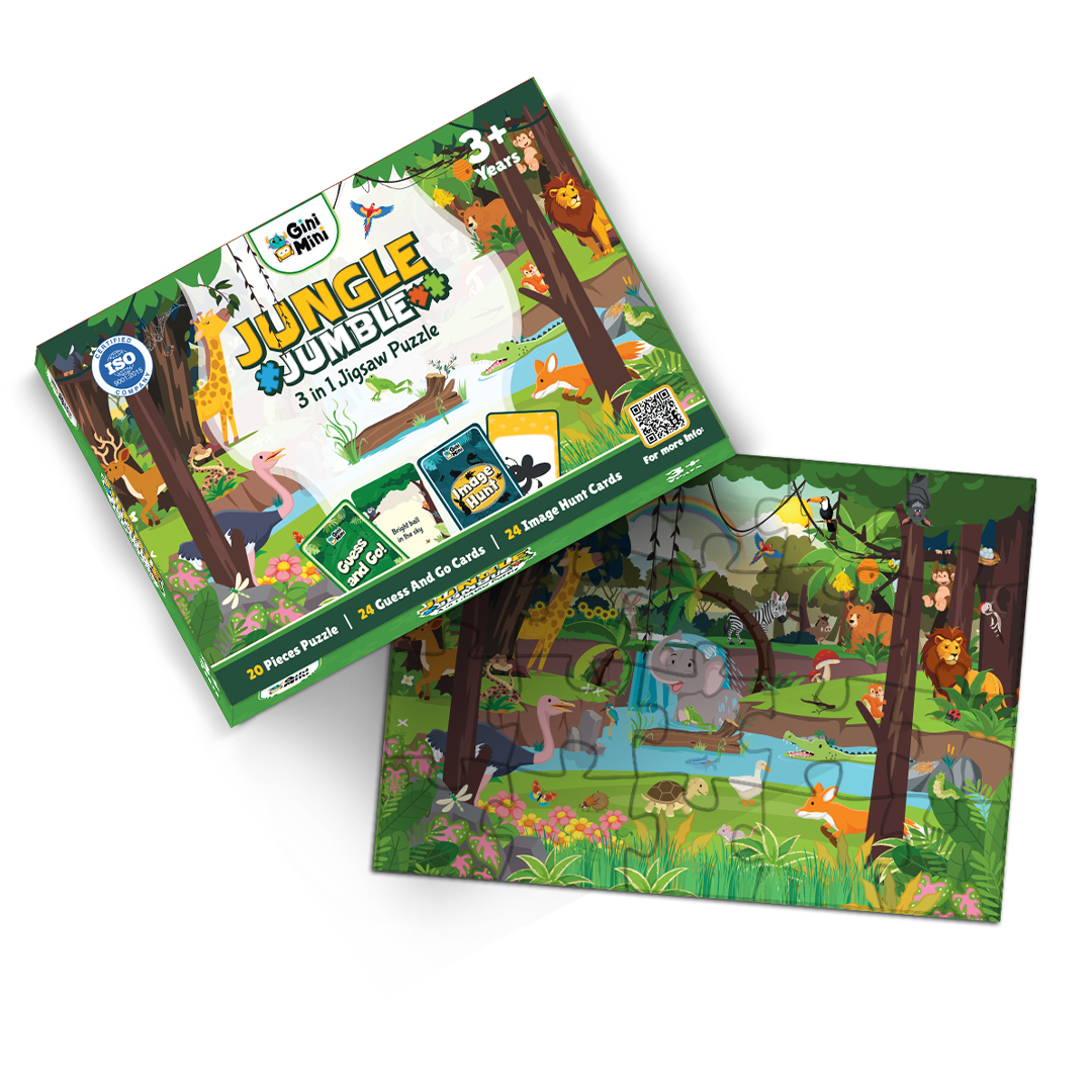 Jungle Jumble - 3 in 1 Jigsaw Puzzle
