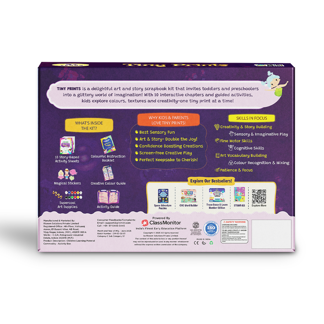 GiniMini Tiny Prints & The Magical Journey – DIY Art & Craft Kit for Kids | Sensory Painting + Story Adventure for Ages 3, 4, 5,