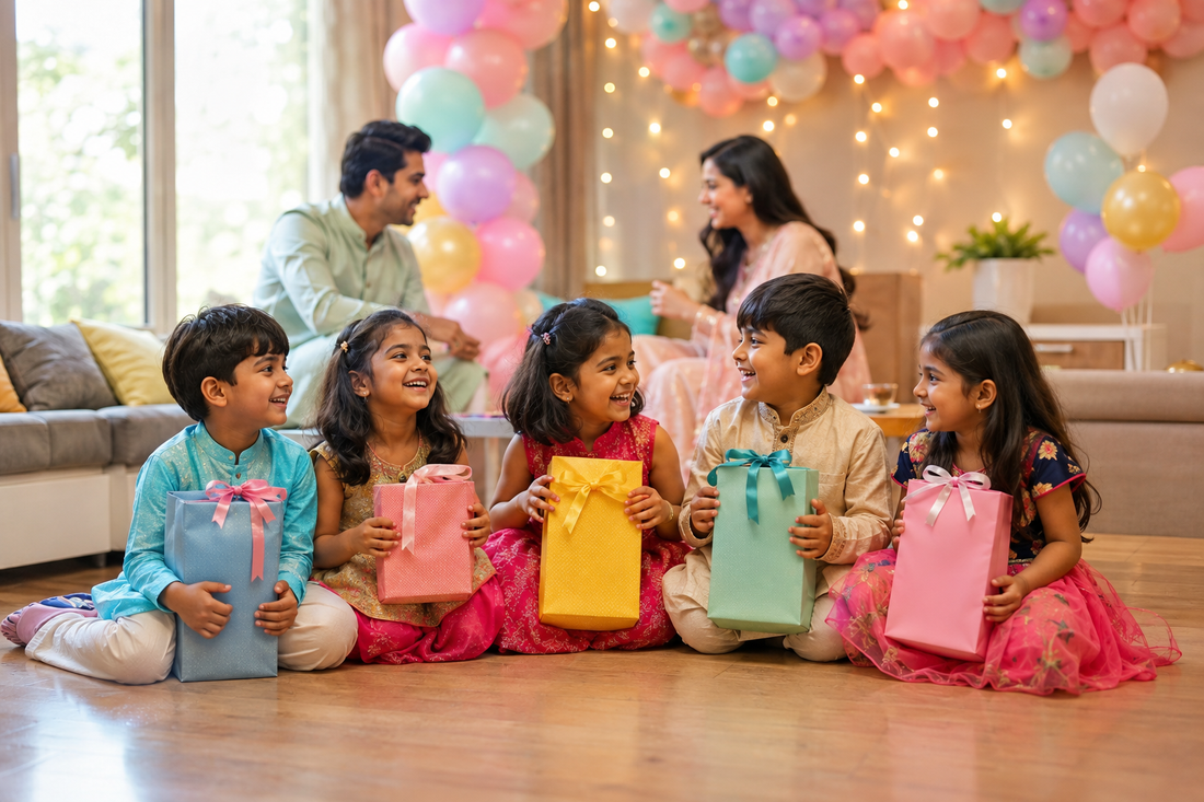 Joyful Birthday Gathering with Colorful Gifts