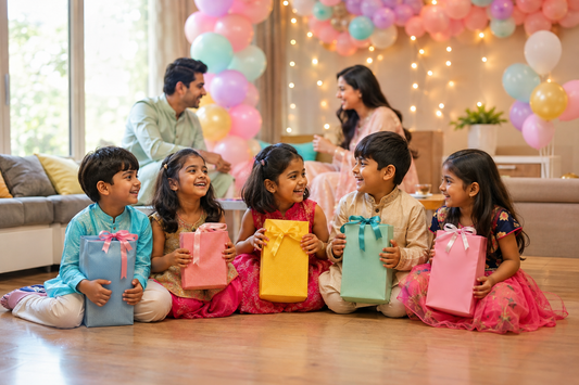 Joyful Birthday Gathering with Colorful Gifts