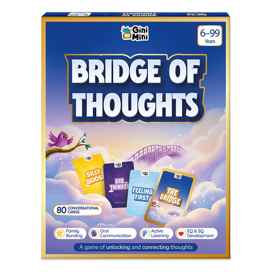 GiniMini Bridge of Thoughts – Conversation & Family Bonding Card Game for Kids, Teens & Adults | Emotional Intelligence, Communication & Storytelling Game | Screen-Free Family Activity | Age 6+ Years