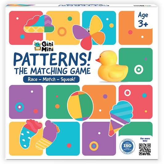GiniMini Pattern! The Matching Activity Set for Kids 3 4 5 | Fast-Paced Shape Spotting Game with Buzzer | Fun Preschool Educational Toy for Focus, Attention & Visual Recognition