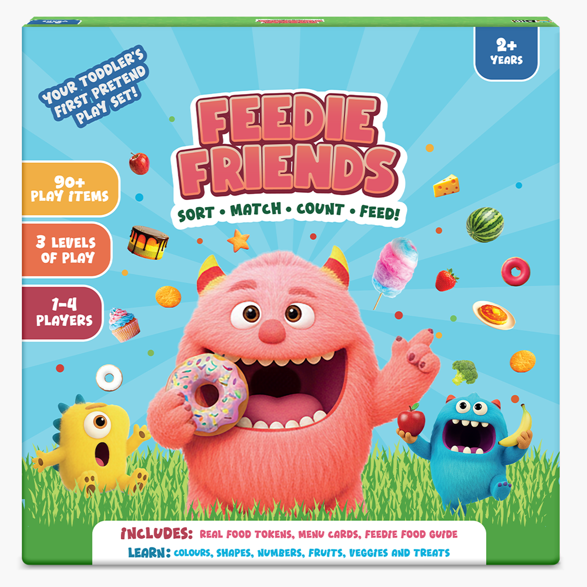 GiniMini Feedie Friends Educational Toy for Toddlers | Cooperative Feeding Game for Toddlers | Early Math, Colors & Shapes | Screen-Free Learning for Ages 2-4