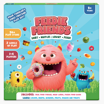 GiniMini Feedie Friends Educational Toy for Toddlers | Cooperative Feeding Game for Toddlers | Early Math, Colors & Shapes | Screen-Free Learning for Ages 2-4