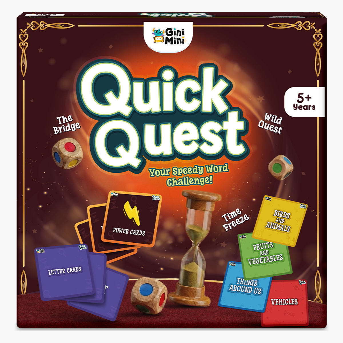 GiniMini Quick Quest Word Game for Kids 5+ Years | Fast-Paced Vocabulary & Thinking Game