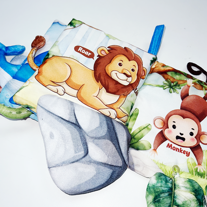 GiniMini Peek & Tell – Whose Tail? | Sensory Cloth Book for Babies | Interactive Lift-the-Flap Book with Textured Tails | Screen-Free Learning Toy | Age 6+ Months