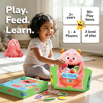 GiniMini Feedie Friends Educational Toy for Toddlers | Cooperative Feeding Game for Toddlers | Early Math, Colors & Shapes | Screen-Free Learning for Ages 2-4