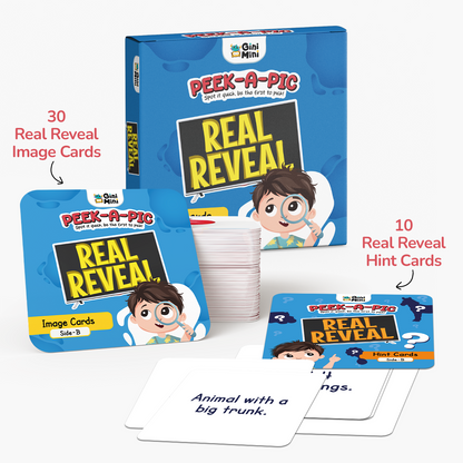 GiniMini Peek-A-Pic 80 Cards Matching Game for Kids 2+ | Educational Toy for Memory, Focus & Vocabulary Building
