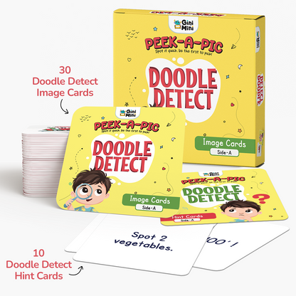 GiniMini Peek-A-Pic 80 Cards Matching Game for Kids 2+ | Educational Toy for Memory, Focus & Vocabulary Building