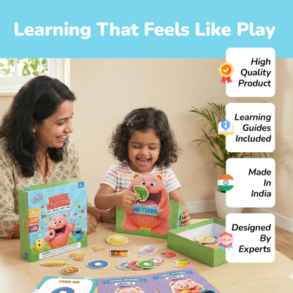 GiniMini Feedie Friends Educational Toy for Toddlers | Cooperative Feeding Game for Toddlers | Early Math, Colors & Shapes | Screen-Free Learning for Ages 2-4