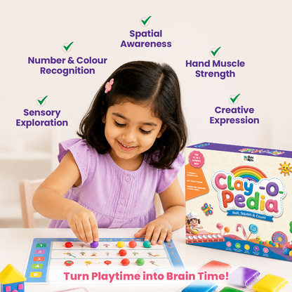 Clay-O-Pedia – 12-in-1 Clay Activity Kit for Kids | Sensory Learning, Early Math & Creative Play Set | Screen-Free Educational Activity Box | Age 3–6 Years