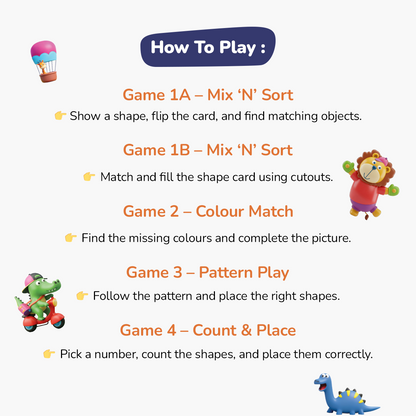 GiniMini – DOT POP! Shapes Activity Kit for Kids Aged 2 to 5 Years | Fun Shape Sorting, Matching & Pattern Games | Mess-Free, Reusable, Screen-Free Play | Early Learning & Motor Skills Development