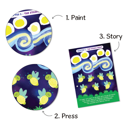 GiniMini Tiny Prints & The Magical Journey – DIY Art & Craft Kit for Kids | Sensory Painting + Story Adventure for Ages 3, 4, 5,