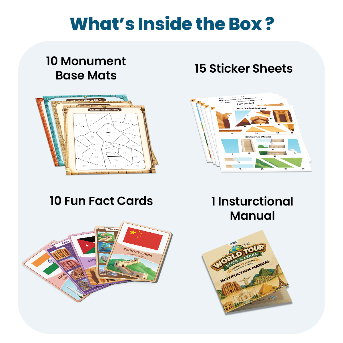 GiniMini World Tour: Stick & Learn – Sticker-by-Number Activity for Kids | Geography, World Heritage & Fine Motor Skills | Screen-Free Educational Learning Game | Age 5+ Years