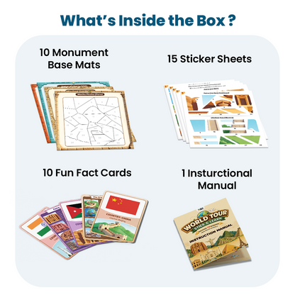 GiniMini World Tour: Stick & Learn – Sticker-by-Number Activity for Kids | Geography, World Heritage & Fine Motor Skills | Screen-Free Educational Learning Game | Age 5+ Years
