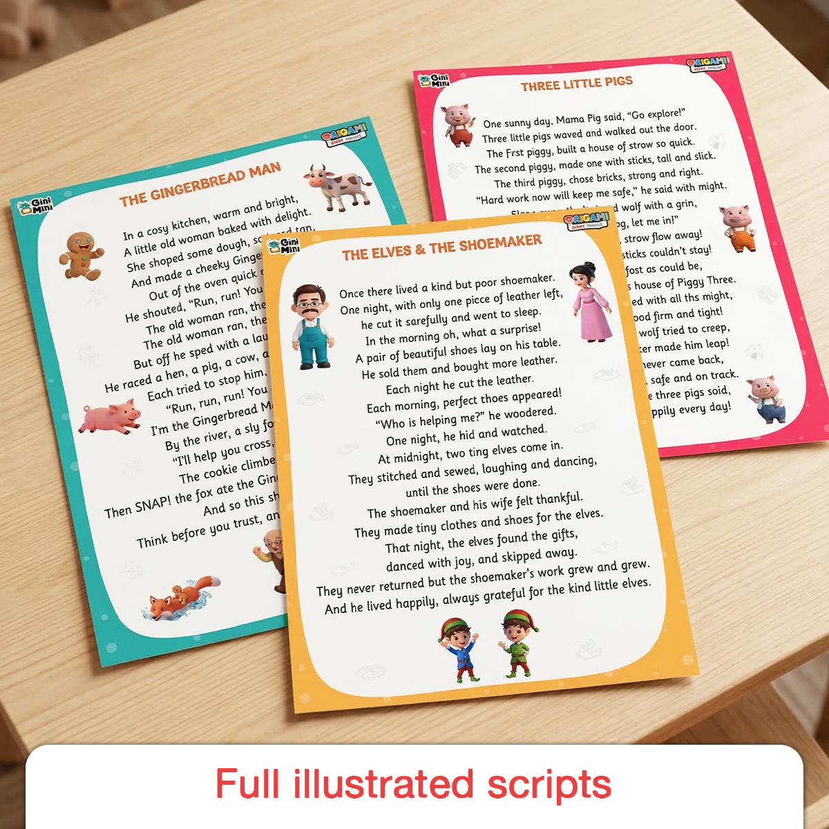 GiniMini Origami Story Theatre – DIY Origami Puppet Storytelling Kit for Kids | Screen-Free Creative Learning Toy | Age 4+ Years