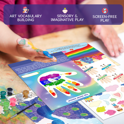 GiniMini Tiny Prints & The Magical Journey – DIY Art & Craft Kit for Kids | Sensory Painting + Story Adventure for Ages 3, 4, 5,