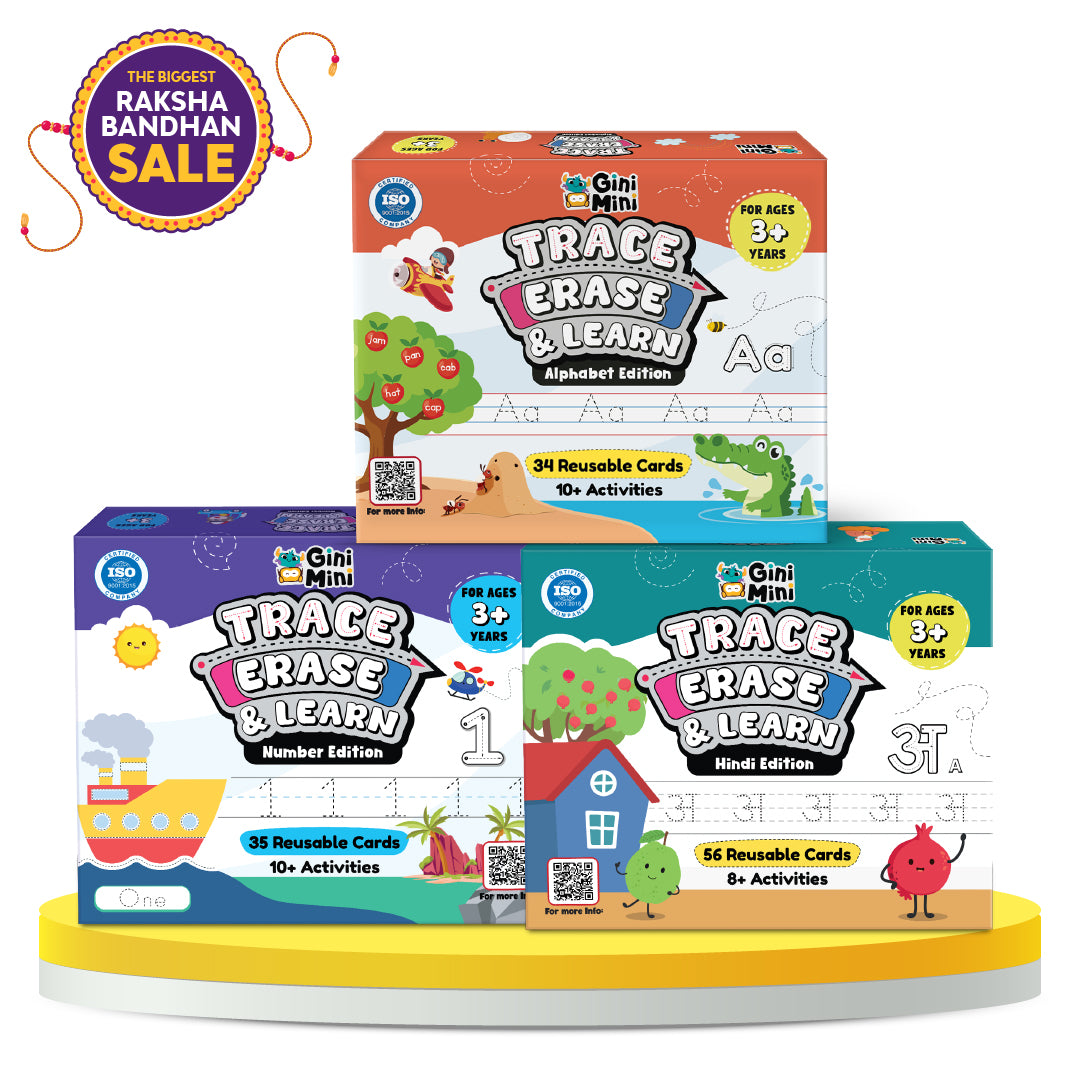 The Complete Trace & Erase Bundle | Letters, Numbers & Hindi Combo