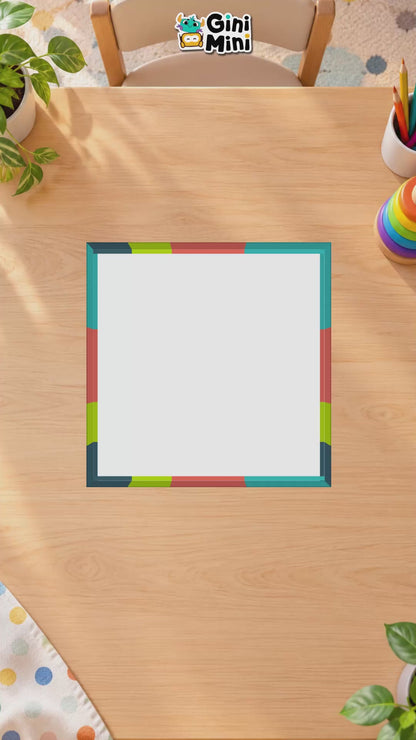 GiniMini Geo Quest: Wooden Geoboard & Montessori Puzzle for Kids | Numbers, Letters, Shapes & Patterns | Fine Motor Skills &